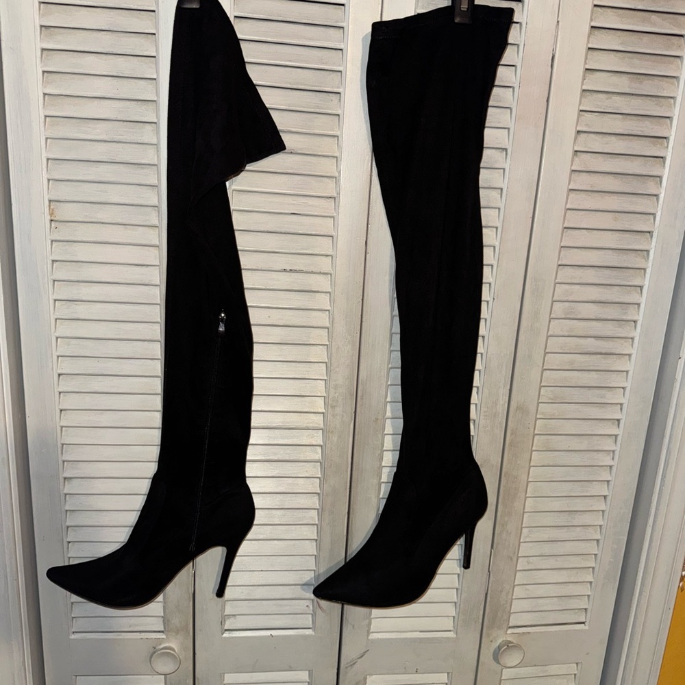 Women's Black Over-the-Knee Stiletto Boots